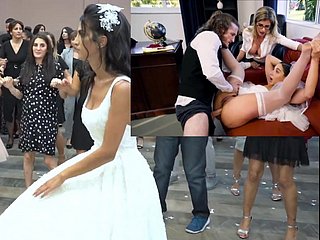 De novia real con la novia cogida collage, Gelin Dugun