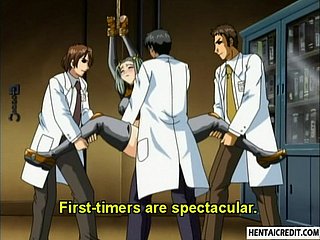 Tied up hentai babe gets fucked