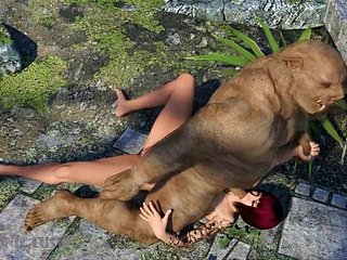 Pig ataques do monstro e aproximadamente fode peituda 3D Hottie! Sexo com Monstros 3DX