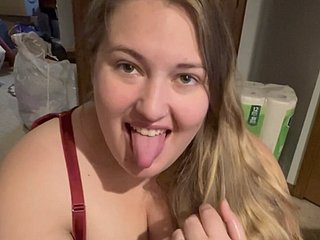 HOT bbw Spliced Blowjob Swallow Cum!!  with a smile