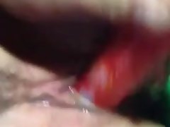 Симпатичная китайская девушка брызгали мастурбации используя игрушку!