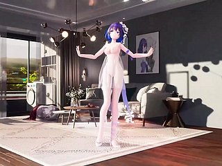 Tarian Cutie China + membuka pakaian secara beransur-ansur (HENTAI 3D)