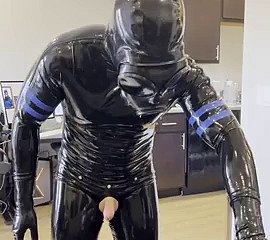 Rubberdrone jerks stay away from thither latex socks