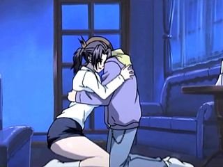 Busty Neonate anime napełniania zarówno jej otworów fuck